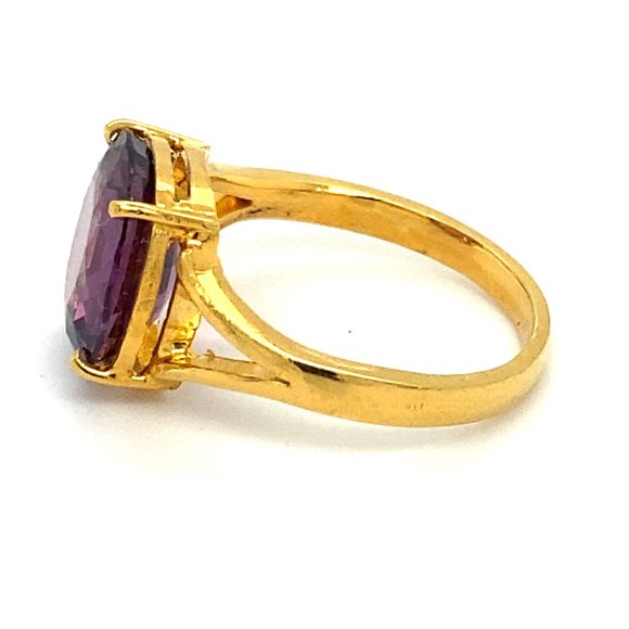 Certified Spinel 6.15ct Solid 22K Yellow Gold Ring - Picture 6 of 8